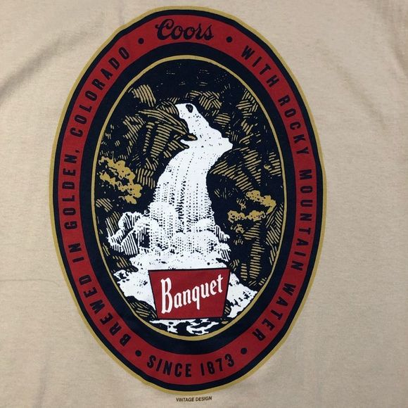 NWT Official Coors Banquet Vintage Waterfall Oval T-Shirt sz M - Picture 3 of 8